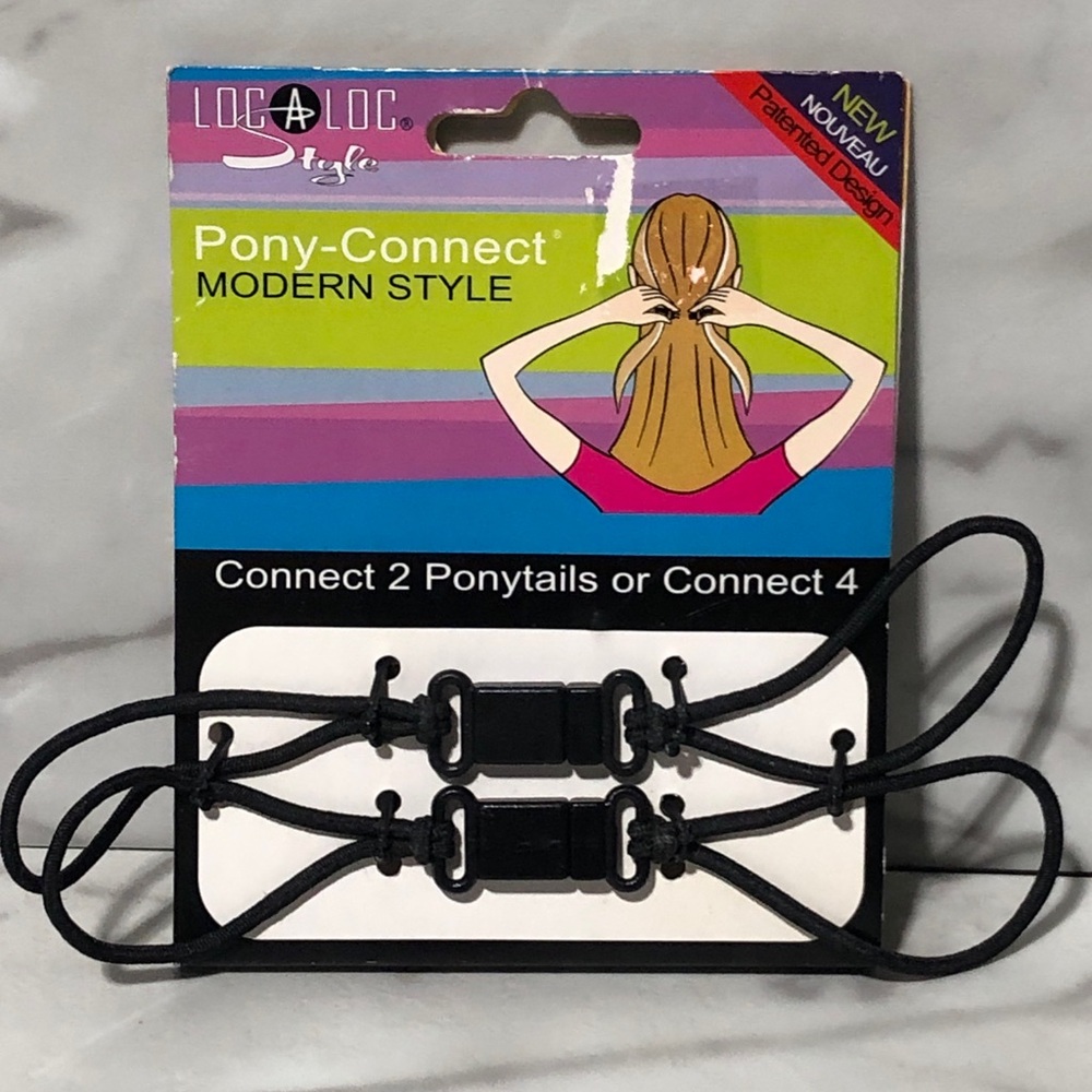 Pony-Connect Black Hair Bands ~ Pony Tail Band ~ Loc-A-Loc Style